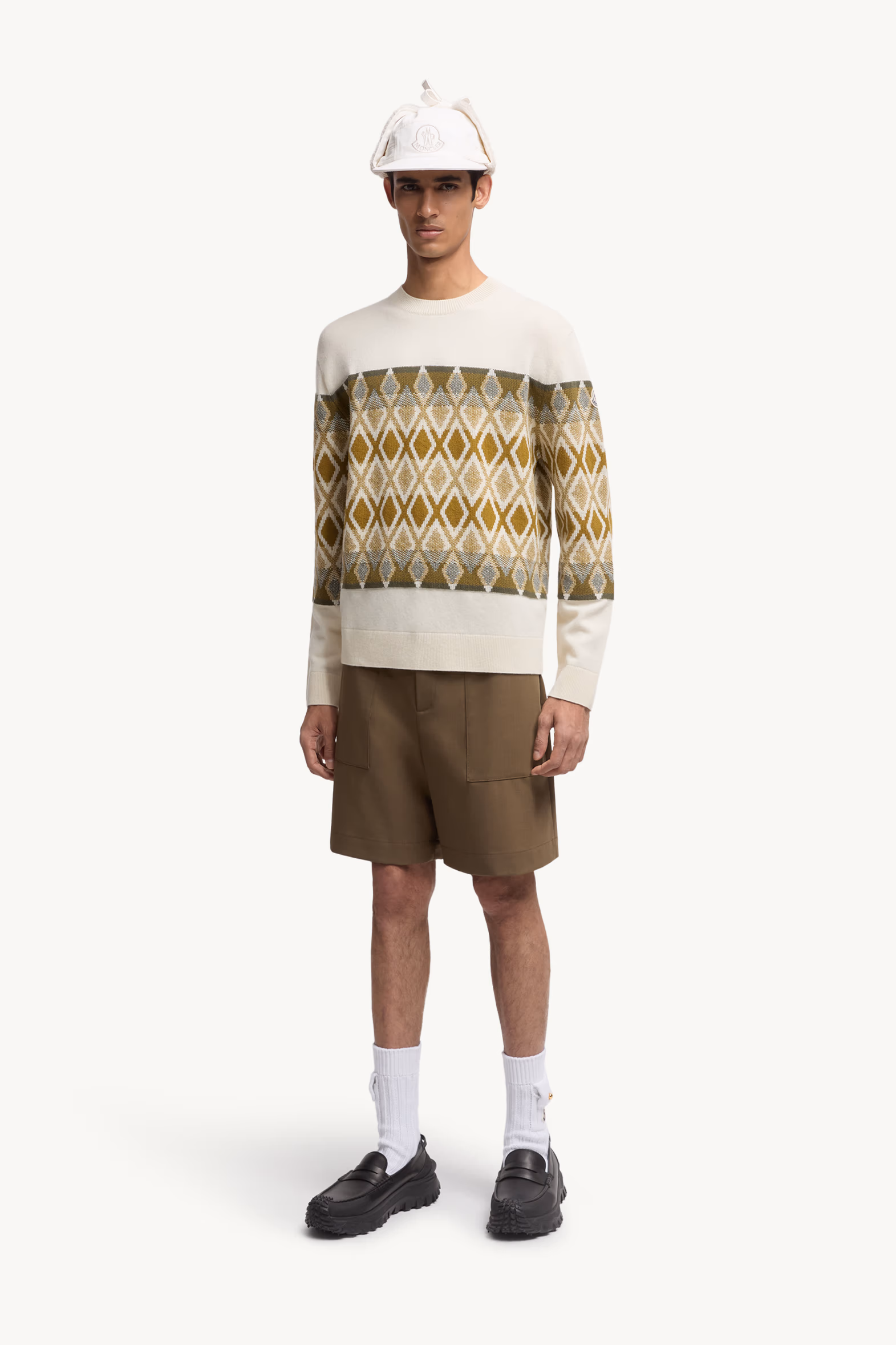 Rhombus Pattern Wool Sweater Men Multicolour Moncler 0